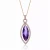 Collette Z Rose-plated Sterling Silver Pear-cut Purple Cubic Zirconia Necklace