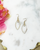 Gold Leaf & Rhinestone Pendant Earrings 