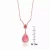 Collete Z Cubic Zirconia Sterling Silver Rose Plated Ruby Teardrop Necklace