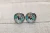 Bison on Leopard  Glass Stud Earrings