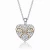 Collette Z Sterling Silver Two Tone and Clear Cubic Zirconia Heart Necklace