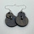 Small - Castle Stone Stain Cut out Circle Handmade Wooden Earrings Geometric