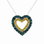 14K Yellow Gold Plated .925 Sterling Silver 1/2 Carat Total Weight Color Treated Diamond Heart Pendant Necklace  - 18"