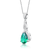 Collette Z Sterling Silver Green Cubic Zirconia Pear Twist Pendant Necklace