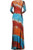 Tie Dye Scook Neck 3/4 Sleeves Full Length Maxi Dress