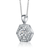 Collette Z Sterling Silver with Rhodium Plated Clear Round Cubic Zirconia Hexagon Drop Necklace