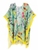Aqua-Multi Bird Floral Kimono with Border Accent