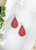Coral Genuine Leather and Chunky Glitter Cross Earrings 