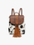 Cow Brown Backpack w/ Vegan Leather Detail
