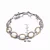 Collette Z Two Tone Sterling Silver Cubic Zirconia Oval Links Hammered Bracelet