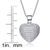 Collette Z Sterling Silver Cubic Zirconia Heart Dangling Necklace