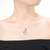 Collette Z Sterling Silver with Gold Plated Clear Round Cubic Zirconia Flower Necklace