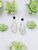Faux Druzy and Multi-Color Snake Skin Fringe Leather Earring