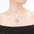 Collette Z Sterling Silver with Rhodium Plated Clear Round Cubic Zirconia Square Pendant Necklace