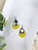 Genuine Yellow and Buffalo Plaid Leather Earrings 