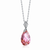 Collette Z Sterling Silver Light Red Cubic Zirconia Teardrop Pendant