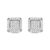 10K White Gold 1 1/10 Cttw Princess Diamond Composite and Halo Stud Earrings (I-J Color, I1-I2 Clarity)