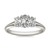 1 CTW Oval Lab Grown Diamond Three Stone Engagement Ring 14K White Gold (G-VS)