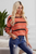 Crew-Neck Striped Loose Fit Sweater