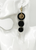Matte Black Amazon Cobra Leather Dangle Earrings