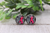 Flag with Pink Ribbon || Stud Earrings || Hypoallergenic