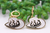 Black Flames Western Hats || Metal French Lever Dangle Earrings
