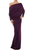 Off Shoulder Dolman Sleeves Reversible Dress Purple