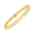 10 Karat Yellow Gold Plated Sterling Silver 2 Carat Total Diamond Weight Diamond "XOXO" Bracelet 