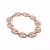 Collette Z C.Z. Sterling Silver Rose Plated Oval Shape Link Necklace