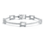 Collette Z Sterling Silver with Rhodium Plated Clear Round Cubic Zirconia Rectangular Link Bracelet