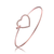 Collette Z Rose Gold Overlay Cubic Zirconia Heart Clasp Bangle