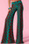Vertical zig zag print with folded waist palazzo knitted pants