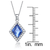 Collette Z Sterling Silver Blue Cubic Zirconia Diamond-shaped Necklace