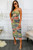 Peekaboo Color Snake Print Bodycon Midi Dress