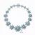 Collette Z C.Z. Sterling Silver Rhodium Plated Blue Topaz Graduated Flower Shape Necklace