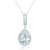 Collete Z Cubic Zirconia Sterling Silver Rhodium Plated Pear Shape Drop Pendant