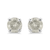 .925 Sterling Silver 4-Prong Round-cut "Salt and Pepper" Diamond Classic Stud Earrings (I-J Color, I3 Clarity)