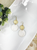 Gold Leather and White Birch Cork Leather Earrings 