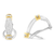 14 Karat Two-Toned Gold 1/2  Carat Total Diamond Weight Round and Princess Cut Diamond Earrings 