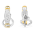 14 Karat Two-Toned Gold 1/2  Carat Total Diamond Weight Round and Princess Cut Diamond Earrings 