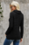 Buttoned Wrap Turtleneck Sweater