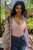 Henley Scoop Neck Ribbed Knit Bodysuit Dusty Pink