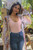 Henley Scoop Neck Ribbed Knit Bodysuit Dusty Pink