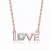 Collette Z Rose-plated Sterling Silver Cubic Zirconia 'LOVE' Necklace