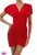Red Sexy Lycra V Neck Mini Dress