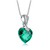 Collette Z Sterling Silver green Heart Cubic Zirconia Pendant