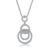 Collette Z Sterling Silver Cubic Zirconia Circle Drop Necklace