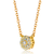 Collette Z Gold Plated Sterling Silver Round Pave Cubic Zirconia Pendant Necklace
