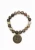 LV Again -Petrified Wood Stone Stretch Bracelet With Gold Metal Accent