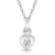 Collete Z Cubic Zirconia Sterling Silver Rhodium Plated Brushed Bezzel Set Heart Shape Pendant